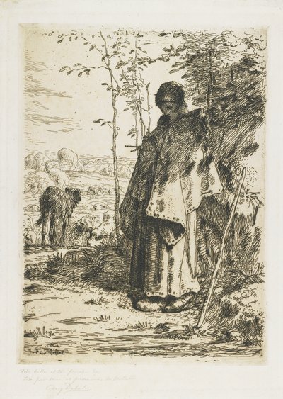 The Shepherdess Knitting, 1862 by Jean Francois Millet